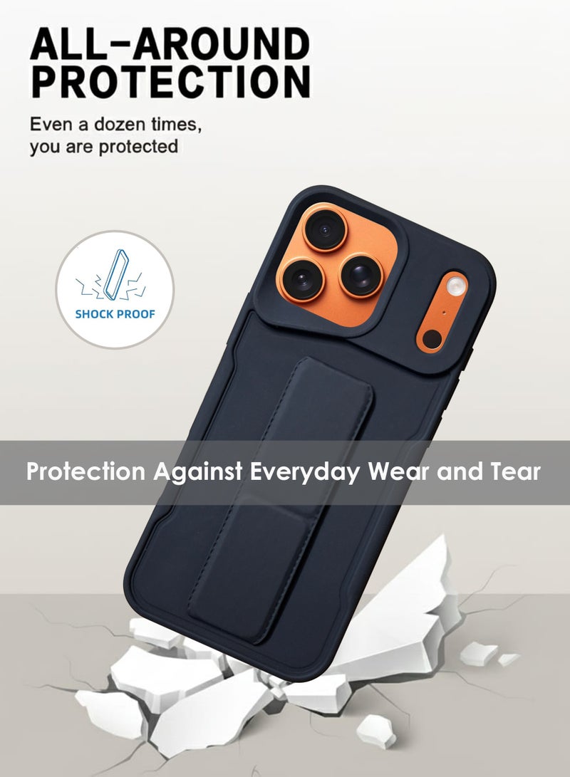 Apple iPhone 17 Pro Max Hand Grip Case Cover - Magnetic Hand Grip Holder & Kickstand Case For Apple iPhone 17 Pro Max - Strong Grip for Magnetic Car Holder, Stylish Silicone Case & Functional, Ultimate Convenience & Hands-Free Viewing - Black - Image 3
